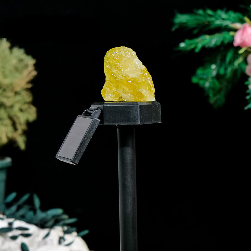 Olivenorma Outdoor Raw Stone Solar Light Waterproof Crystal Lamp - Citrine - image 1