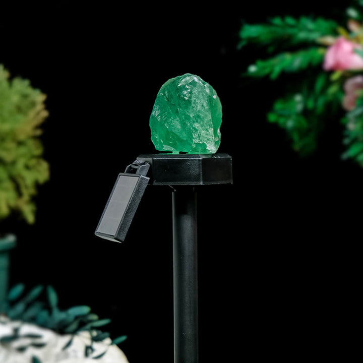 Olivenorma Outdoor Raw Stone Solar Light Waterproof Crystal Lamp - Green Fluorite - image 10