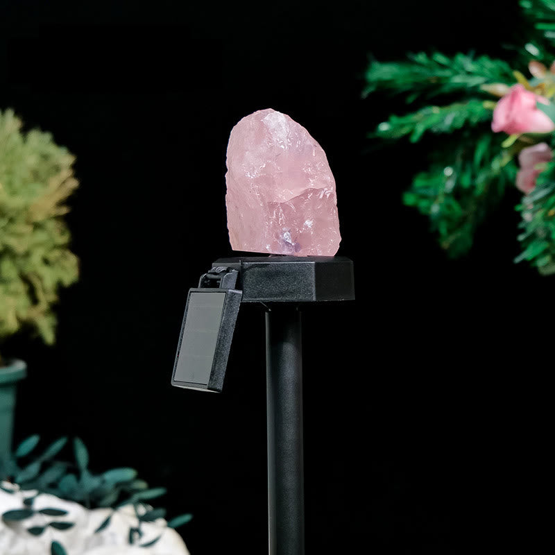 Olivenorma Outdoor Raw Stone Solar Light Waterproof Crystal Lamp - Rose Quartz - image 6