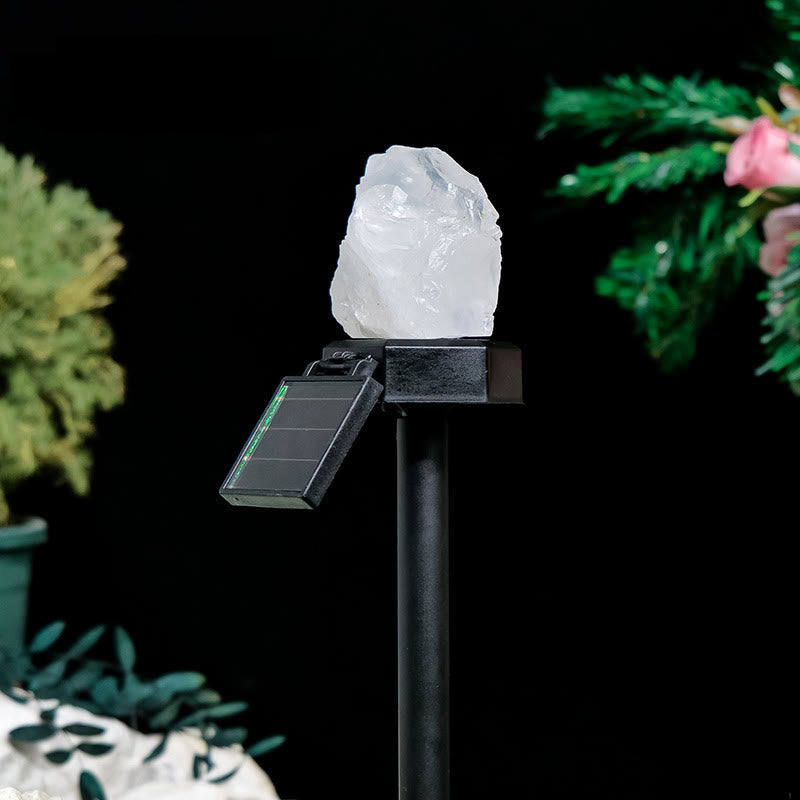 Olivenorma Outdoor Raw Stone Solar Light Waterproof Crystal Lamp - Clear Quartz - image 4
