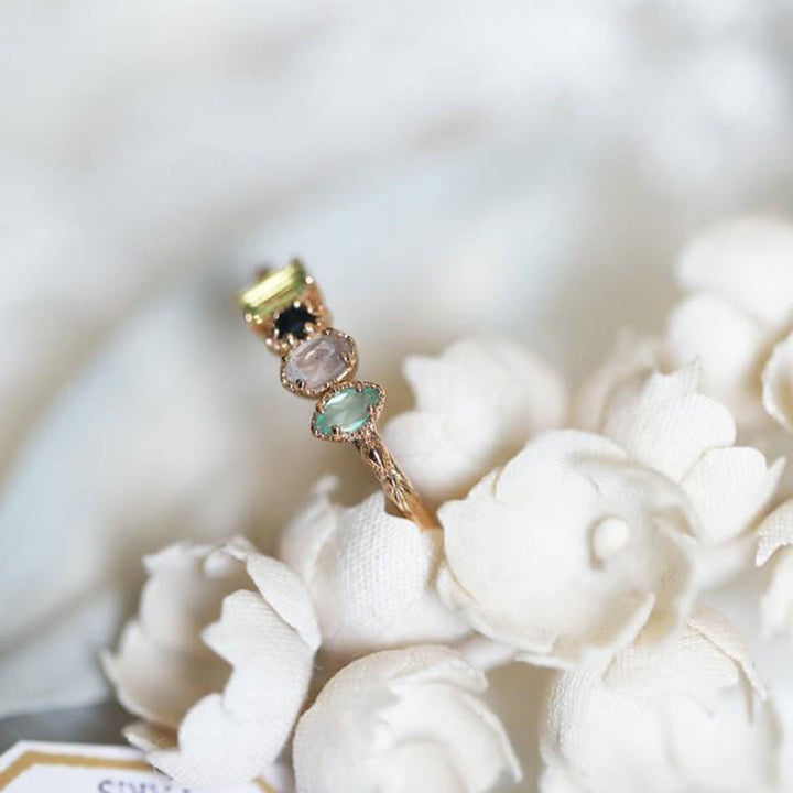 Olivenorma Labradorite Nautral Gemstone Personalized Birthstone Ring - image 5