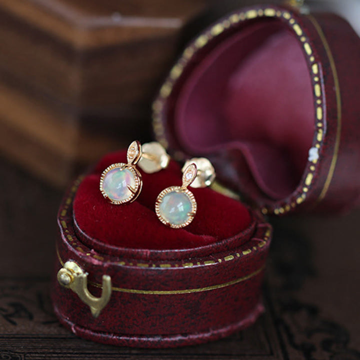 Olivenorma Vintage Opal S925 Necklace Earrings Jewelry Set - image 11