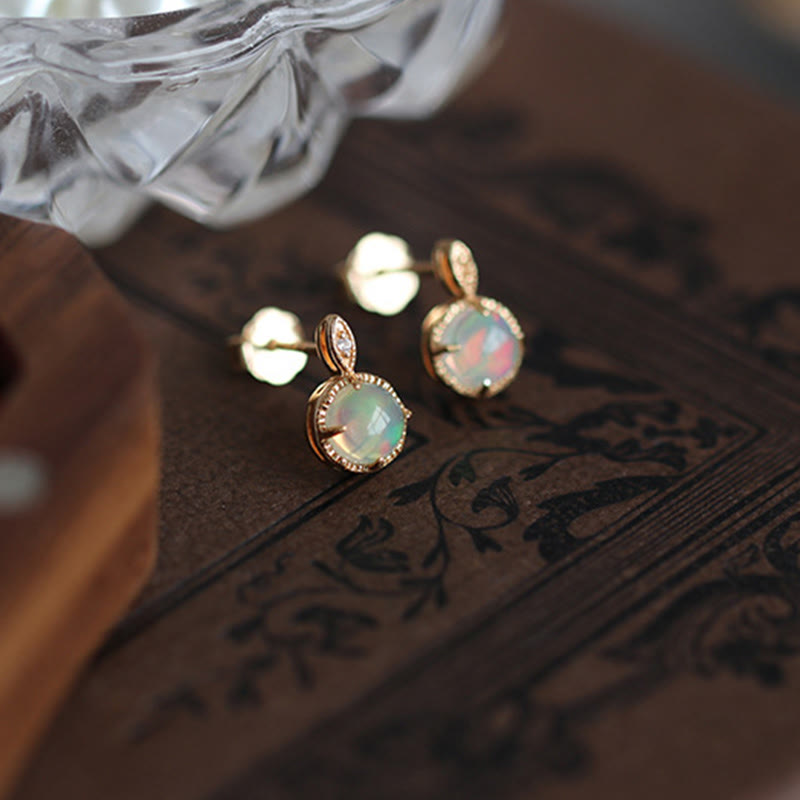 Olivenorma Vintage Opal S925 Necklace Earrings Jewelry Set - image 8