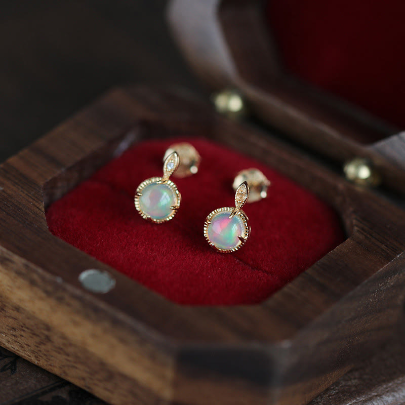 Olivenorma Vintage Opal S925 Necklace Earrings Jewelry Set - image 10