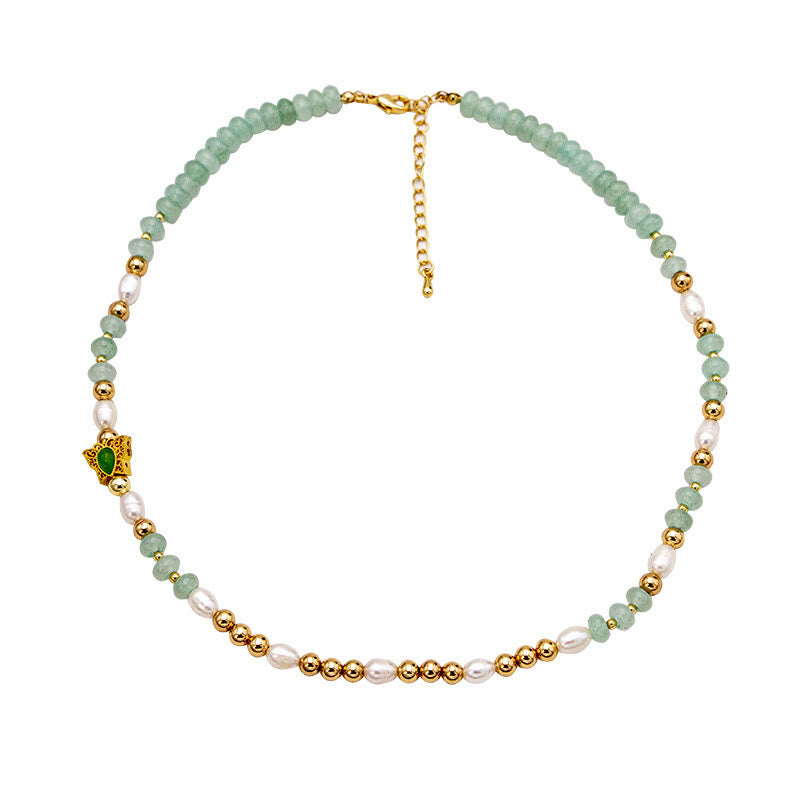 Olivenorma Tourmaline Pearl Crystal Choker Beaded Necklace - image 1