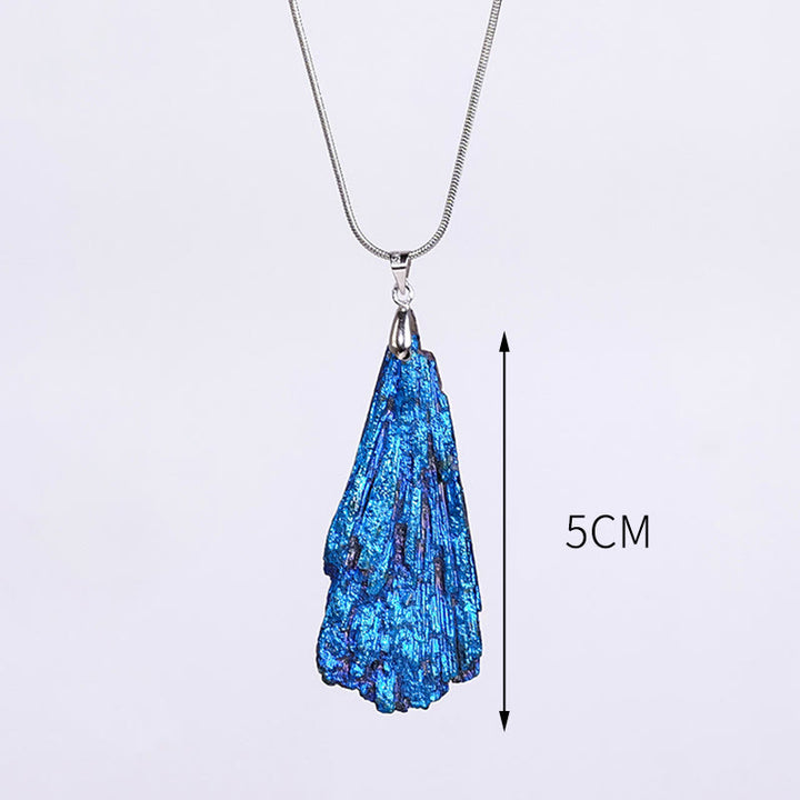 Olivenorma Blue Feather Natural Black Tourmaline Necklace - image 7