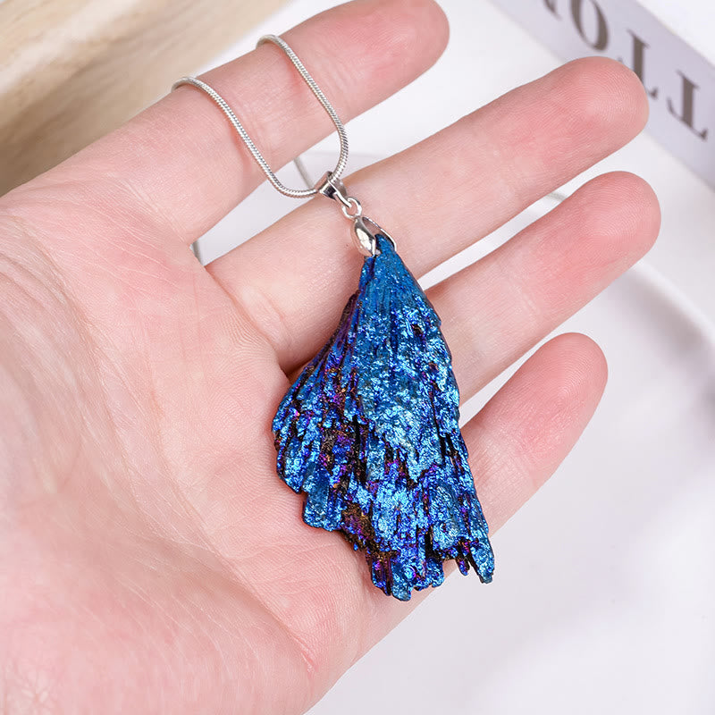 Olivenorma Blue Feather Natural Black Tourmaline Necklace - image 1