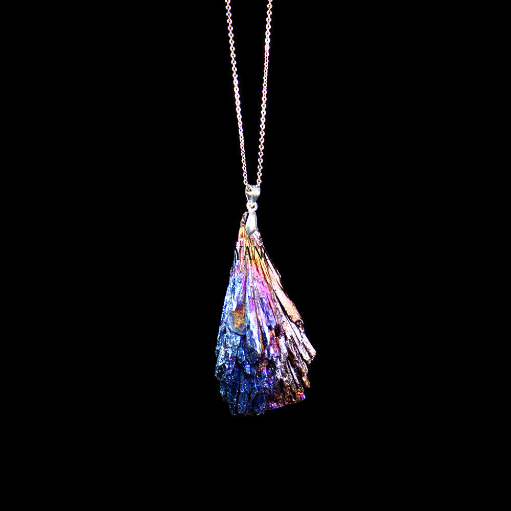 Olivenorma Blue Feather Natural Black Tourmaline Necklace - image 2