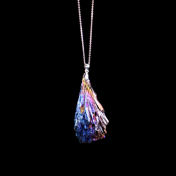 Olivenorma Blue Feather Natural Black Tourmaline Necklace - image 2