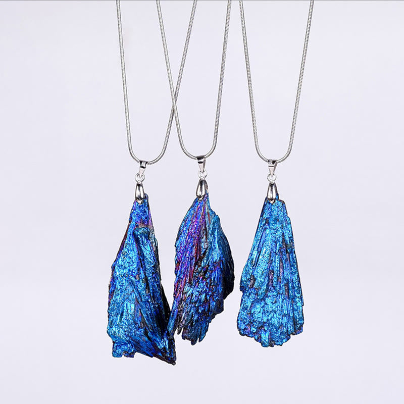 Olivenorma Blue Feather Natural Black Tourmaline Necklace - Black Tourmaline - image 0