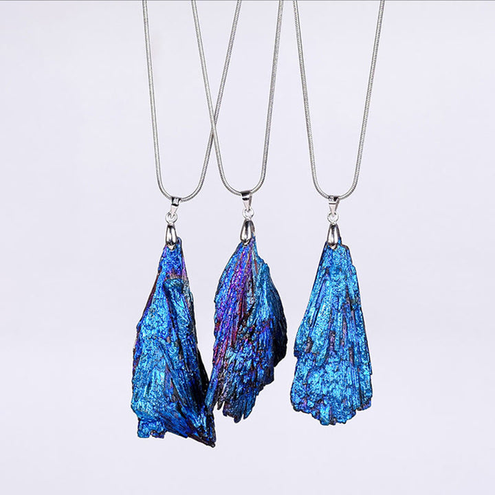 Olivenorma Blue Feather Natural Black Tourmaline Necklace - Black Tourmaline - image 0