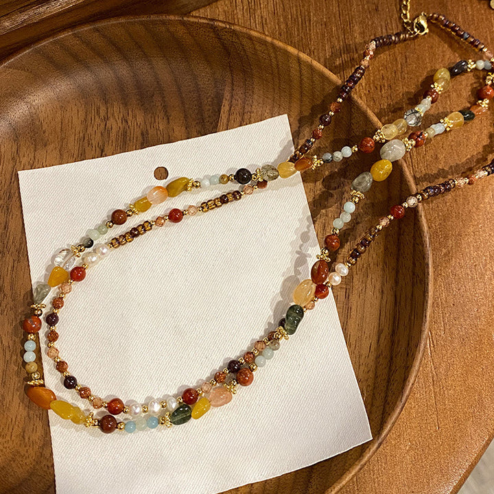 Olivenorma Natural Agate Bodhi Beaded Necklace - image 0