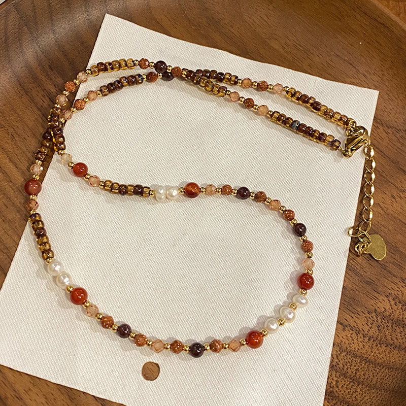 Olivenorma Natural Agate Bodhi Beaded Necklace - Style A - image 1