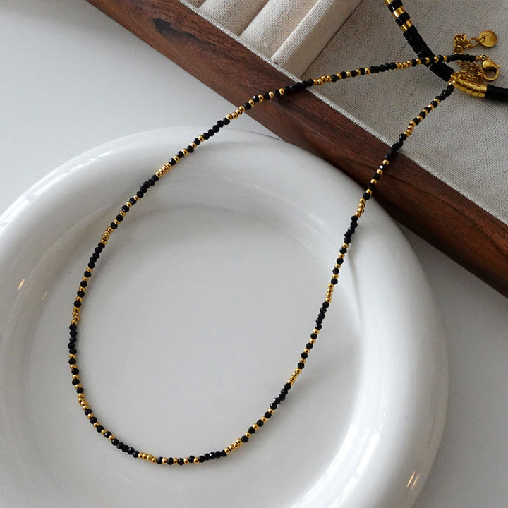 Olivenorma Natural Black Onyx Pearl Stacked Beaded Necklace - Style A - image 1