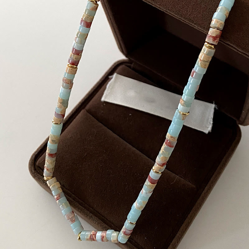 Olivenorma Blue Emperor Stone Stacked Beaded Necklace - image 2