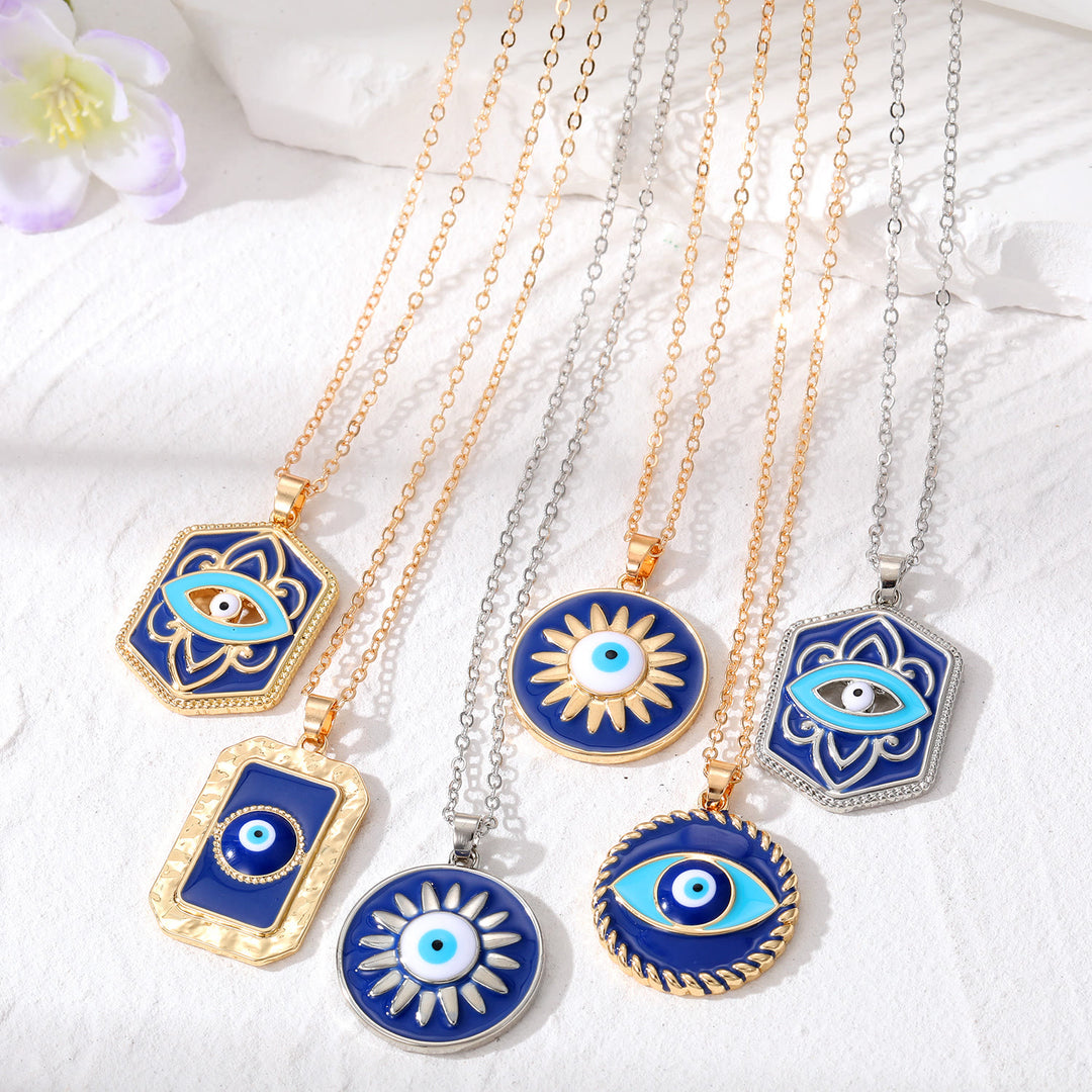 Olivenorma Geometric Evil Eye Charm Protection Necklace - image 0