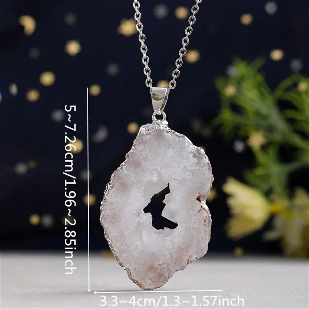 Olivenorma Natural White Agate Charm Gemstone Necklace - image 4