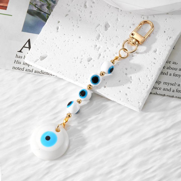Olivenorma Handmade Evil Eye Resin Ornament Keychain - White - image 8