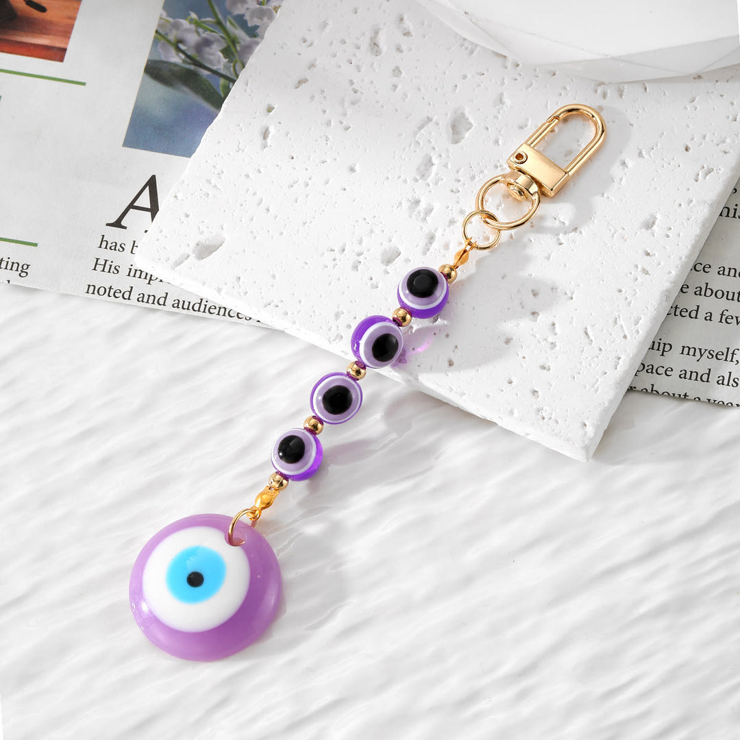 Olivenorma Handmade Evil Eye Resin Ornament Keychain - Purple - image 7