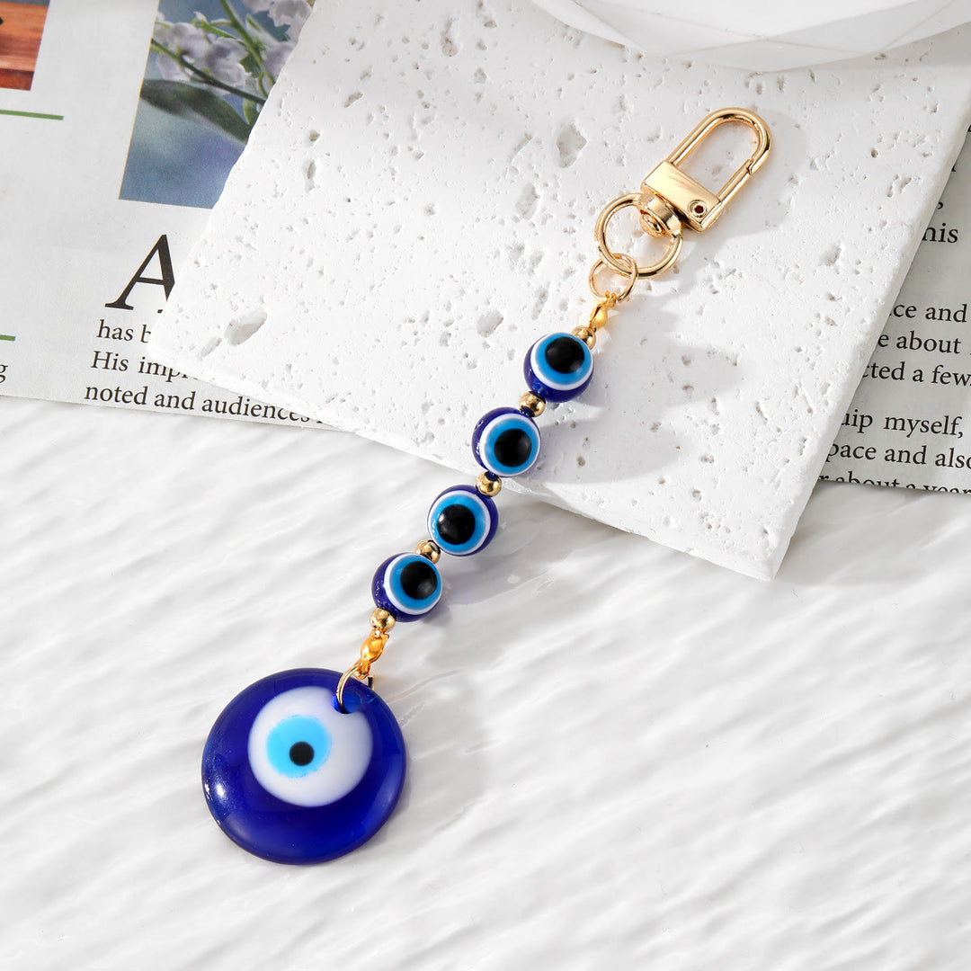 Olivenorma Handmade Evil Eye Resin Ornament Keychain - MediumBlue - image 3