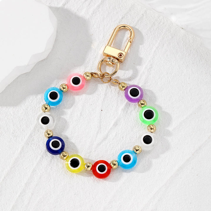 Olivenorma Evil Eye Symbol Hanging Ornament Beaded Keychain - Rainbow Evil Eye - image 3