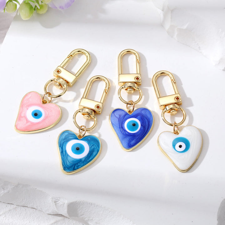 Olivenorma Heart-Shaped Evil Eye Decoration Keychain - image 0