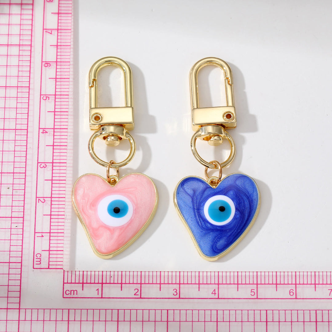 Olivenorma Heart-Shaped Evil Eye Decoration Keychain - image 6