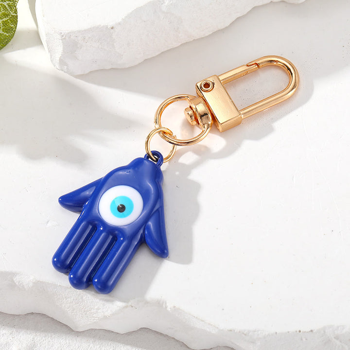 Olivenorma Hamsa Hand Shaped Evil Eye Protection Keychain - Blue - image 2