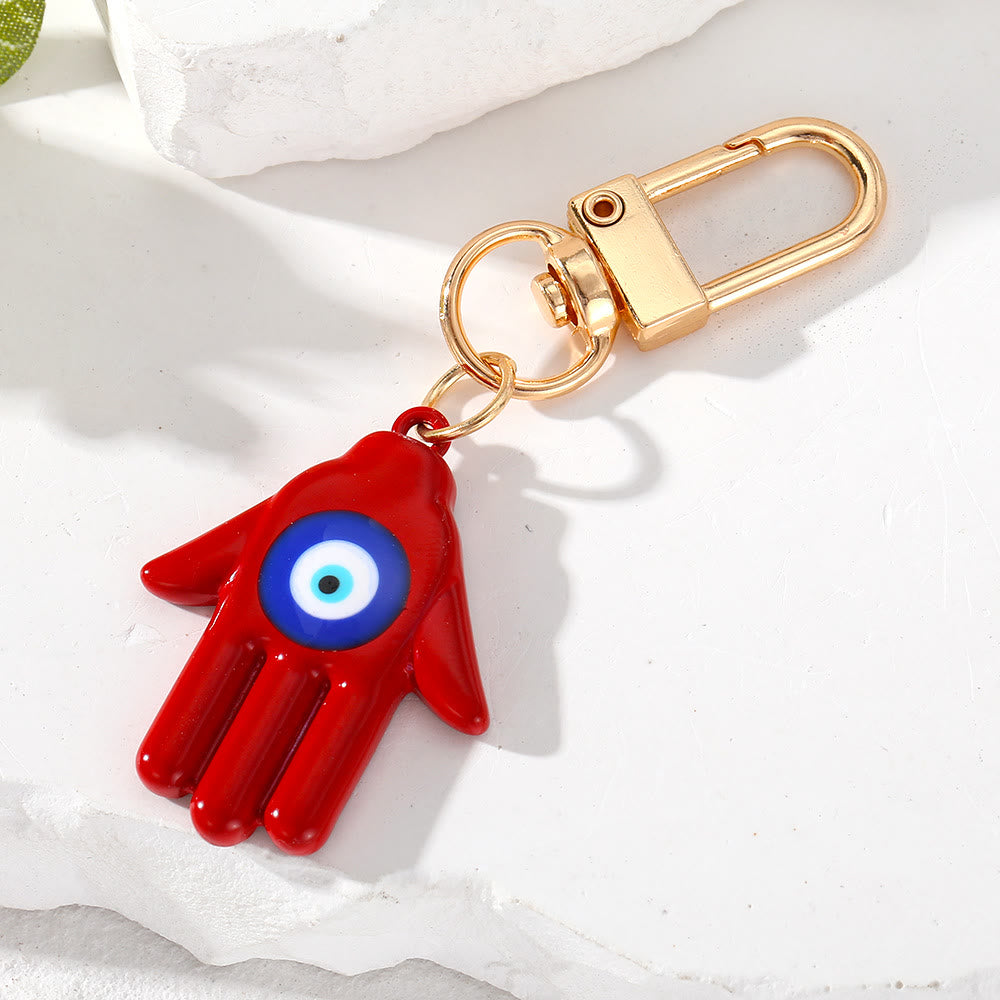 Olivenorma Hamsa Hand Shaped Evil Eye Protection Keychain - Red - image 1