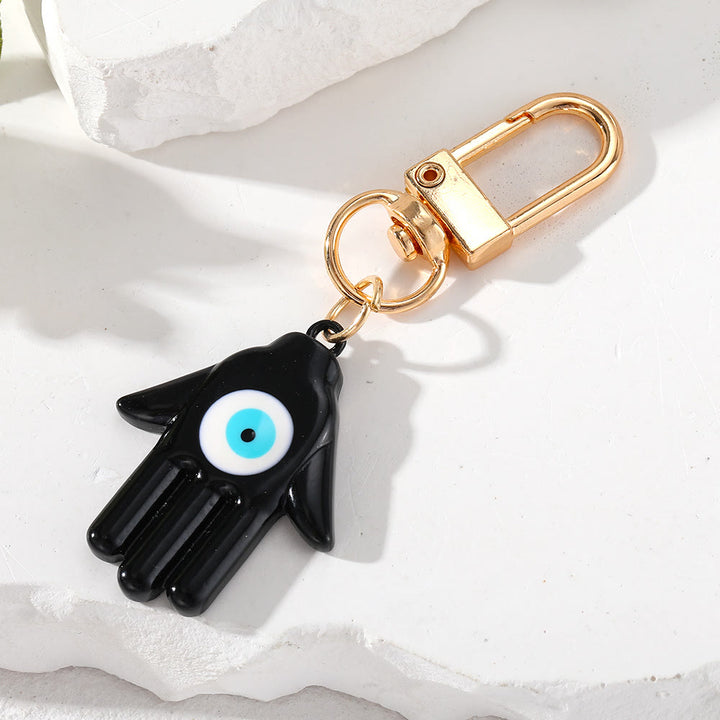 Olivenorma Hamsa Hand Shaped Evil Eye Protection Keychain - Black - image 3