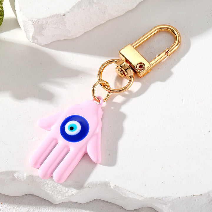 Olivenorma Hamsa Hand Shaped Evil Eye Protection Keychain - Pink - image 5