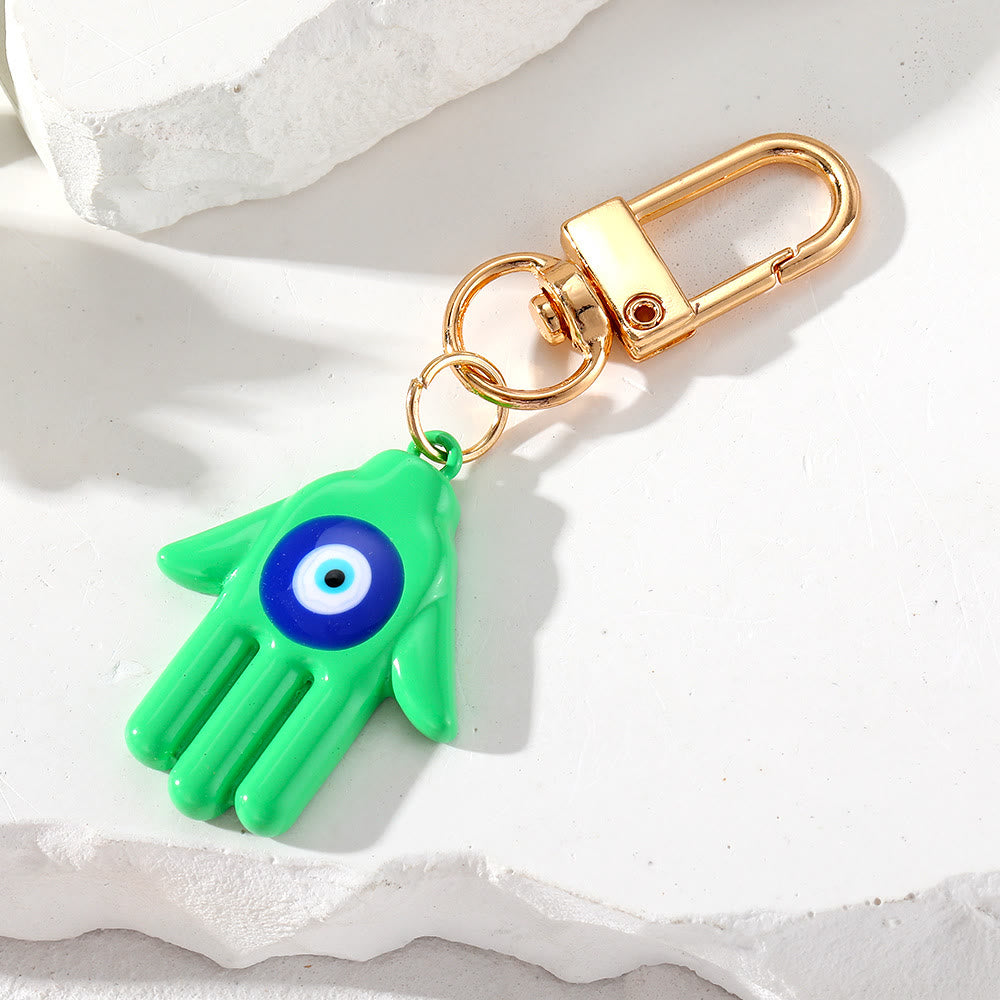Olivenorma Hamsa Hand Shaped Evil Eye Protection Keychain - Green - image 6