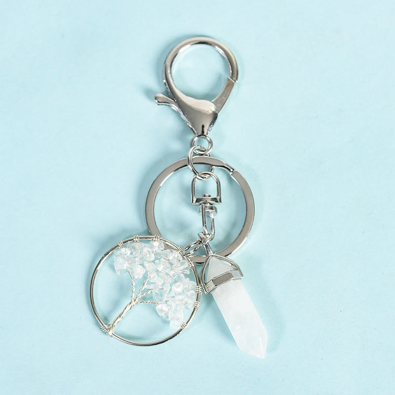 Olivenorma Prism Gem Tree of Life Healing Crystal Energy Keychain - Clear Quartz - image 3
