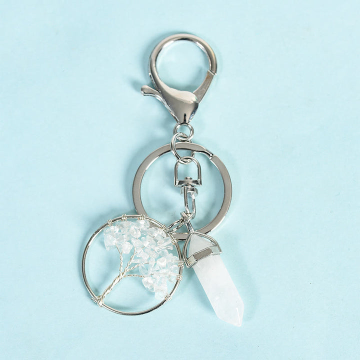 Olivenorma Prism Gem Tree of Life Healing Crystal Energy Keychain - Clear Quartz - image 3
