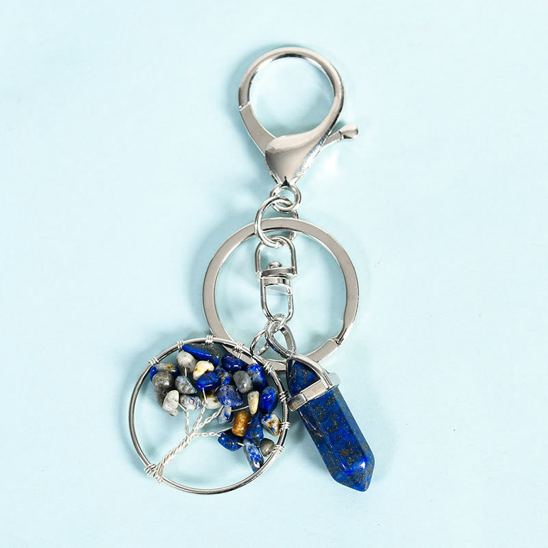 Olivenorma Prism Gem Tree of Life Healing Crystal Energy Keychain - Lapis Lazuli - image 1