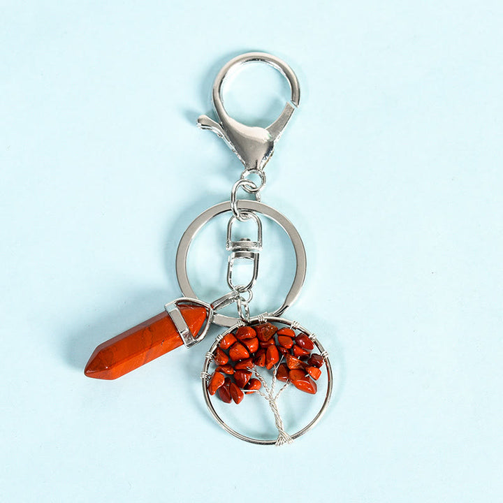 Olivenorma Prism Gem Tree of Life Healing Crystal Energy Keychain - Red Jasper - image 9
