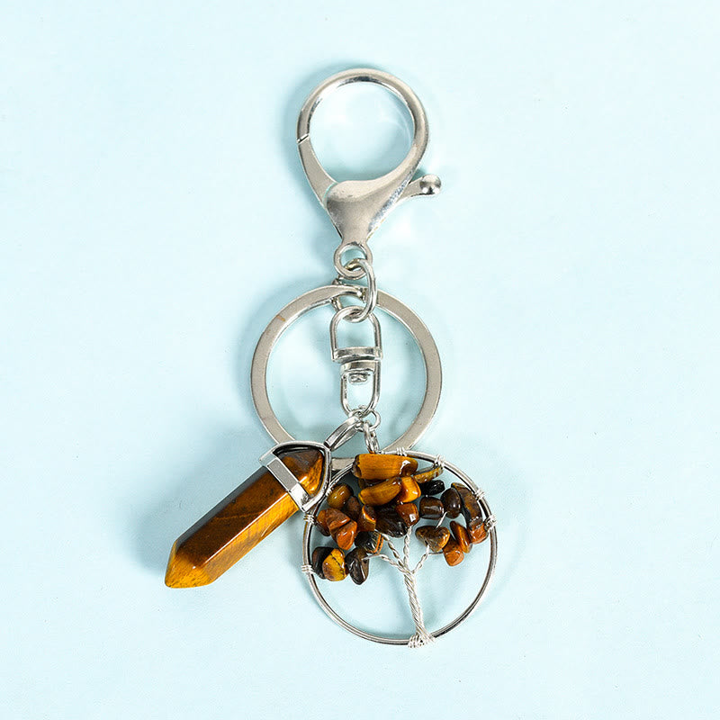 Olivenorma Prism Gem Tree of Life Healing Crystal Energy Keychain - Tiger Eye - image 11