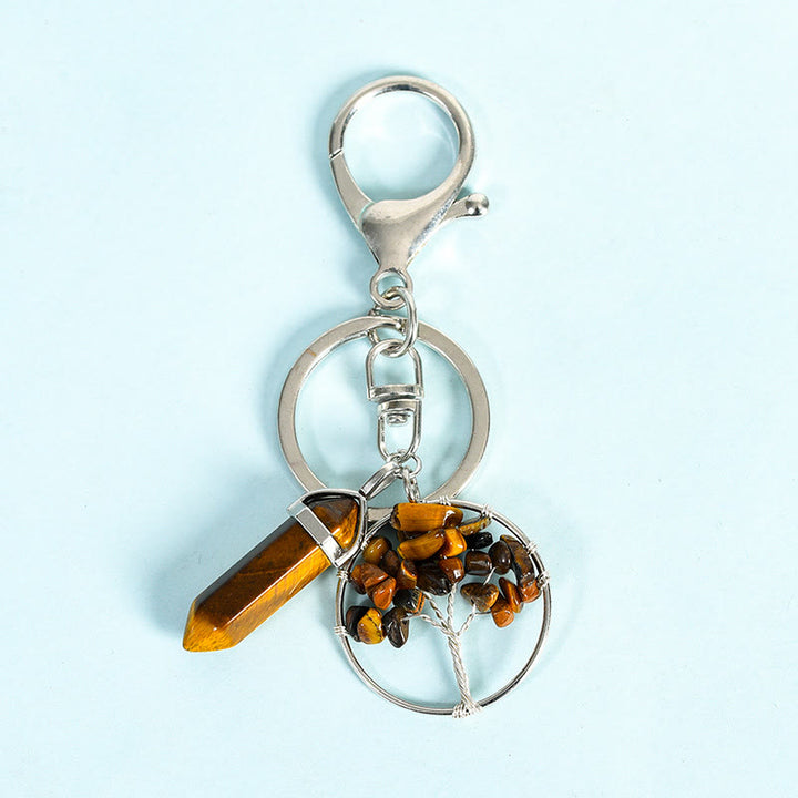 Olivenorma Prism Gem Tree of Life Healing Crystal Energy Keychain - Tiger Eye - image 11