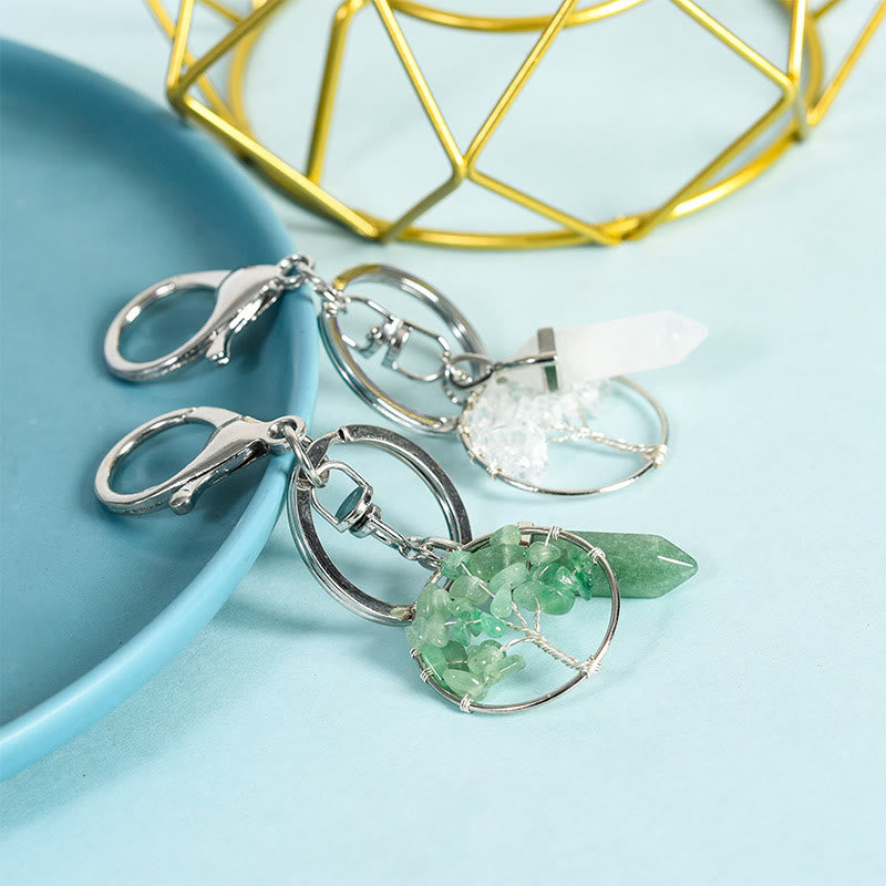 Olivenorma Prism Gem Tree of Life Healing Crystal Energy Keychain - image 19