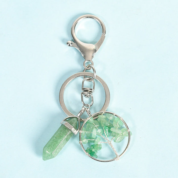 Olivenorma Prism Gem Tree of Life Healing Crystal Energy Keychain - Green Aventurine - image 15