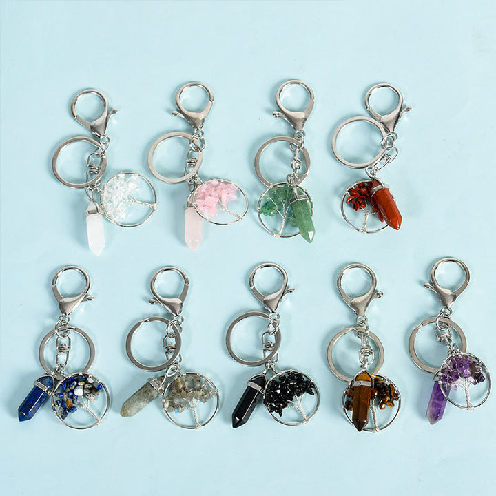 Olivenorma Prism Gem Tree of Life Healing Crystal Energy Keychain - image 0