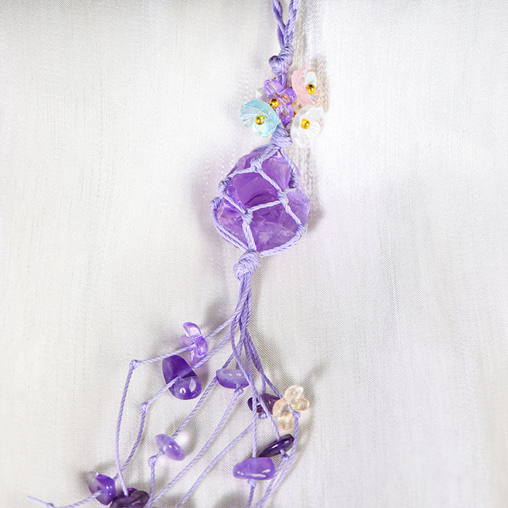 Olivenorma Handwoven Raw Stone Tassel Keychain - image 3