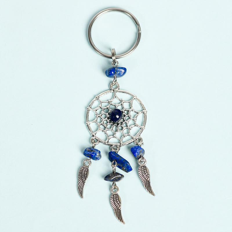 Olivenorma Mini Natural Gemstone Dream Catcher Keychain - Lapis Lazuli - image 7