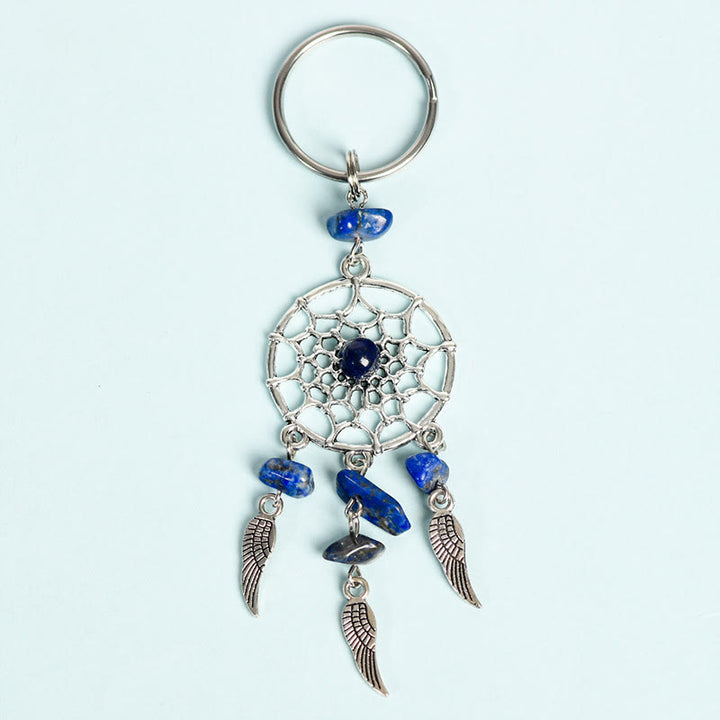 Olivenorma Mini Natural Gemstone Dream Catcher Keychain - Lapis Lazuli - image 7