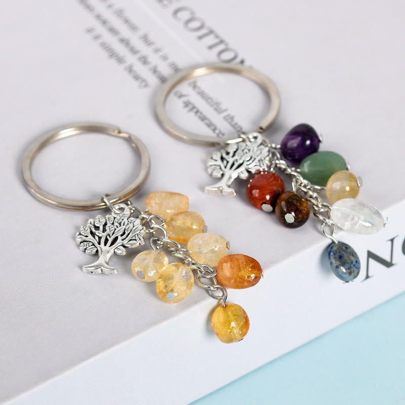 Olivenorma Natural Raw Stone with Tree of Life Keychain - image 22