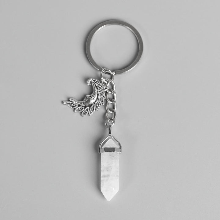 Olivenorma Moon And Sun Genuine Prism Gem Healing Keychain - Clear Quartz - image 1