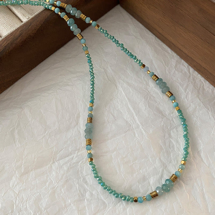Olivenorma Natural Blue Amazonite Drop Charm Necklace - Without Pendant - image 2