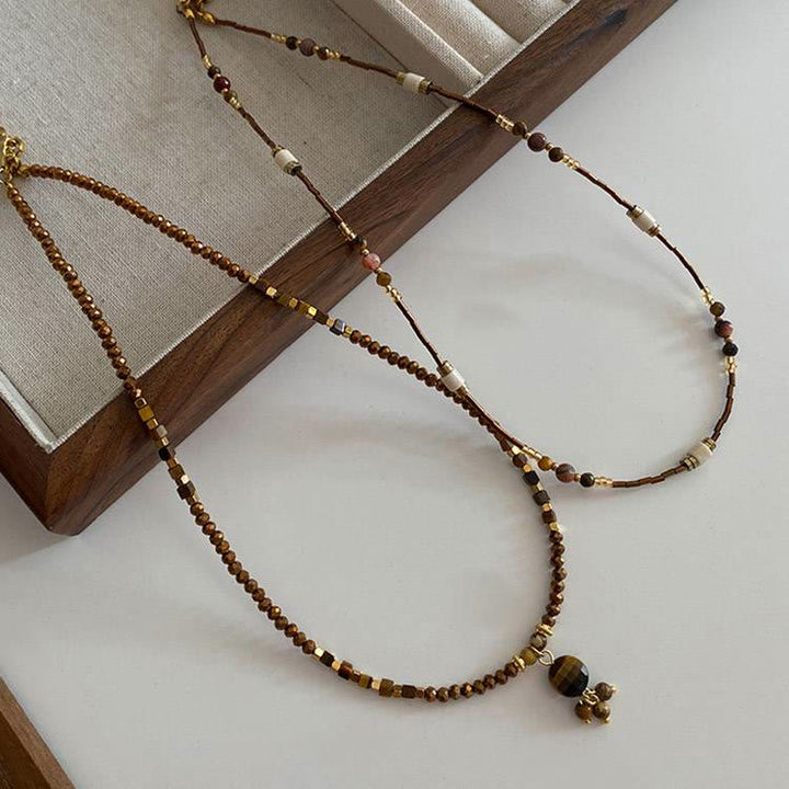 Olivenorma Tiger Eye Stone Stacked Beaded Necklace - image 6
