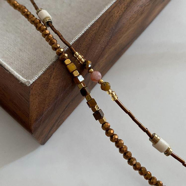 Olivenorma Tiger Eye Stone Stacked Beaded Necklace - image 5