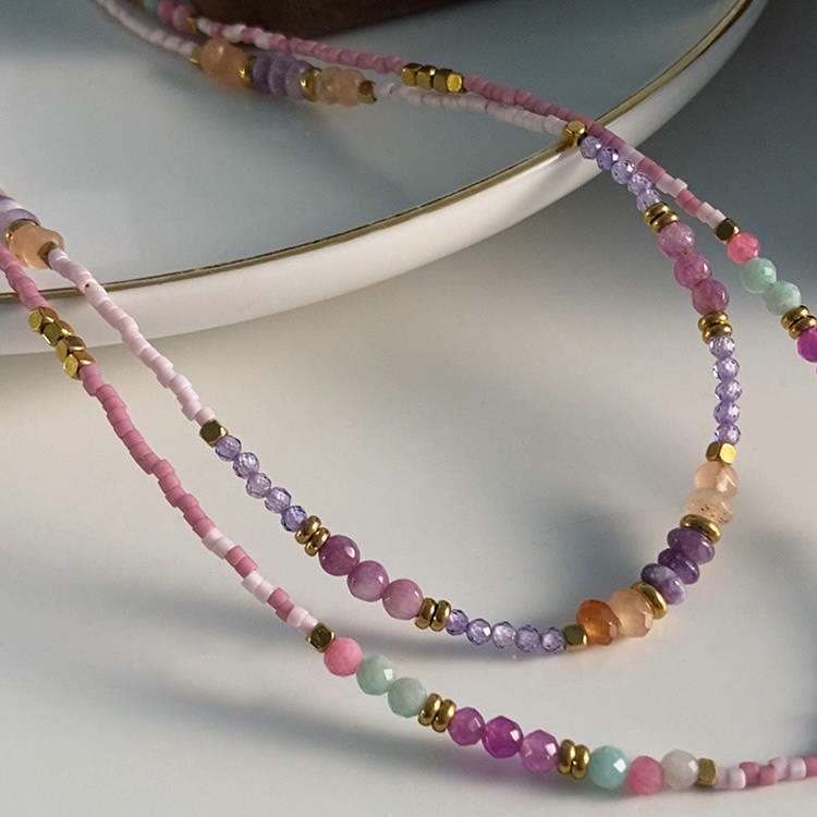 Olivenorma Natural Crystal Drop Charm Beaded Necklace - image 7